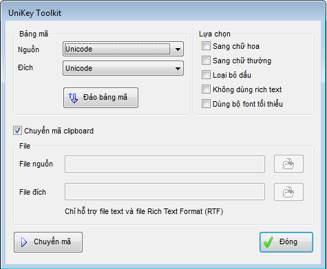 Phần mềm chuyển chữ có dấu thành không dấu - sử dụng Unikey